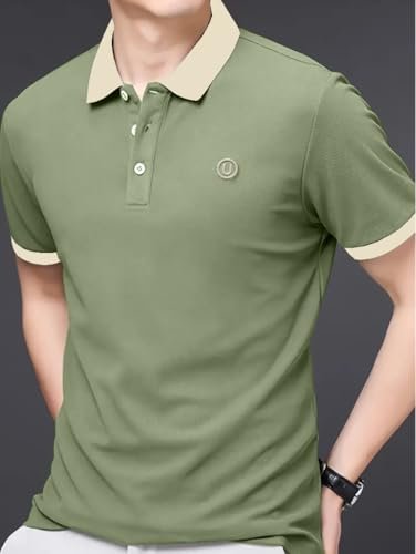 Lymio Polo T Shirt for Men || Men Casual T-Shirt || Polo Available in Combo Pack of 2 (Polo-45-46-Pista-Orange-L)