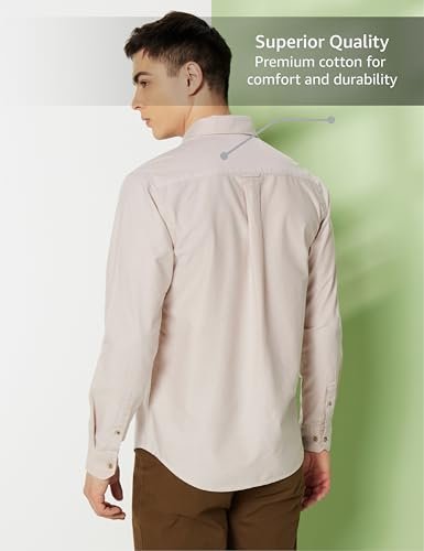 Symbol Premium Men's Stylish Solid All Day Fresh Buttondown Casual Shirt - Regular Fit | Plain | Full Sleeve | Cotton Semi Formal Wear (Available in Plus Size & Combo Pack)