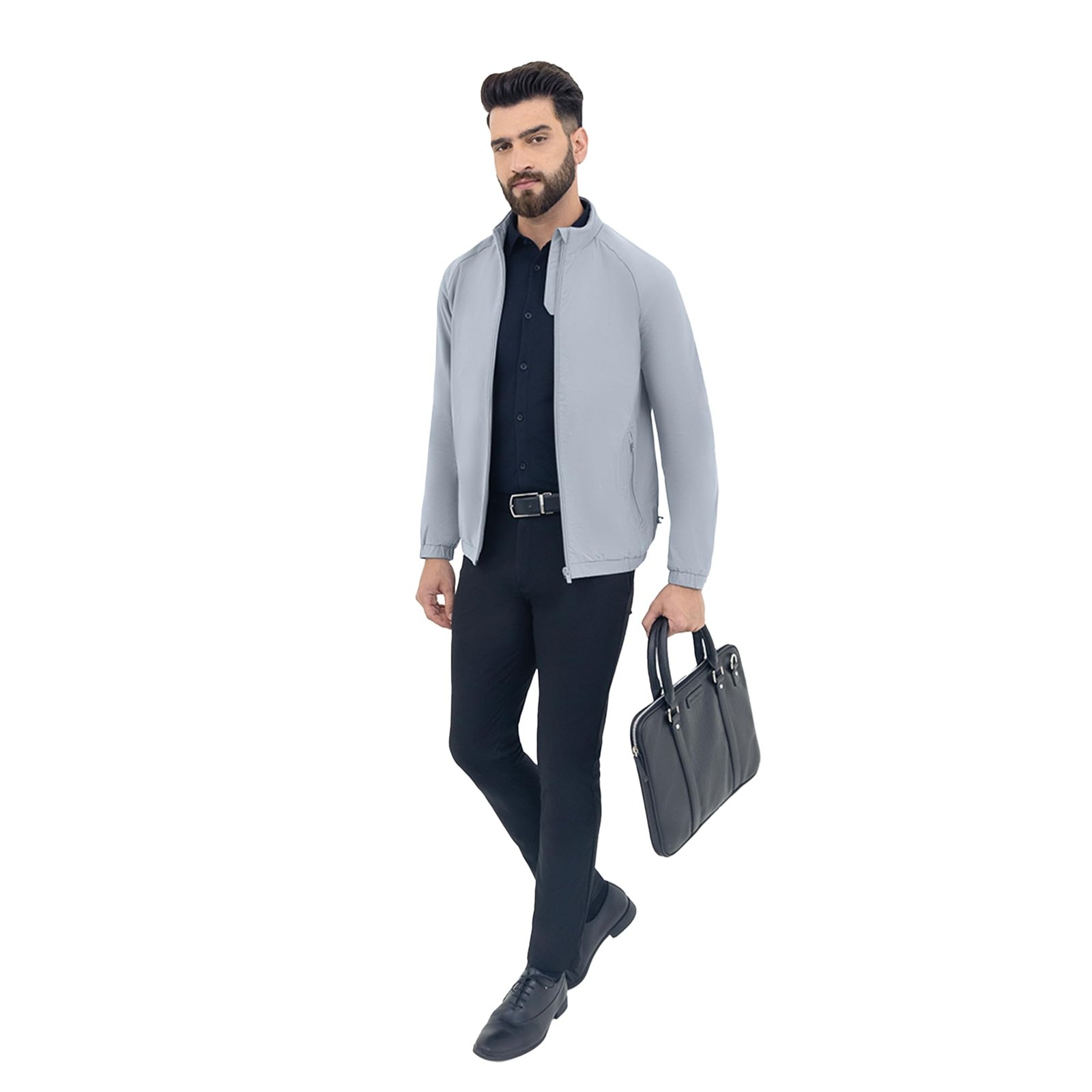 Harfun Graphite Grey Workday Jacket with Raglan Sleeves (IN, Alpha, L)