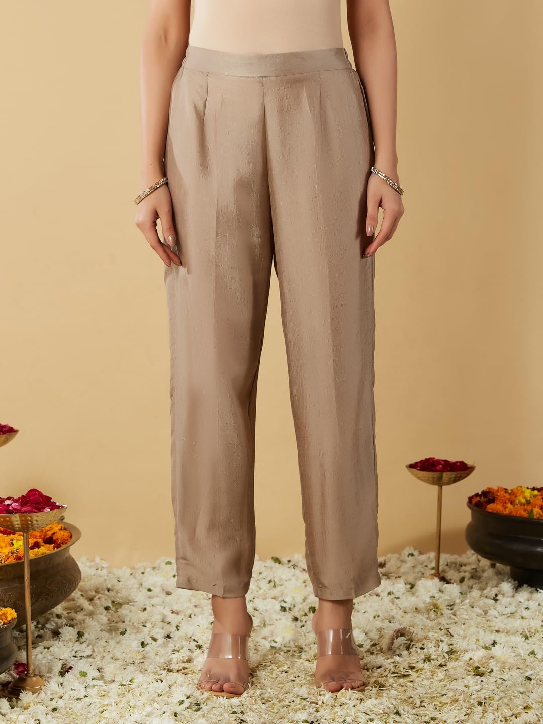 MOKOSH Women's Silk Embroidered Anarkali Kurta Pant Dupatta Set (444-04-L-A)