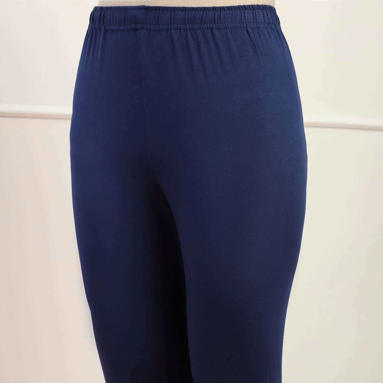 Biba Women Cotton Blend Solid Regular Fit Churidar Navy