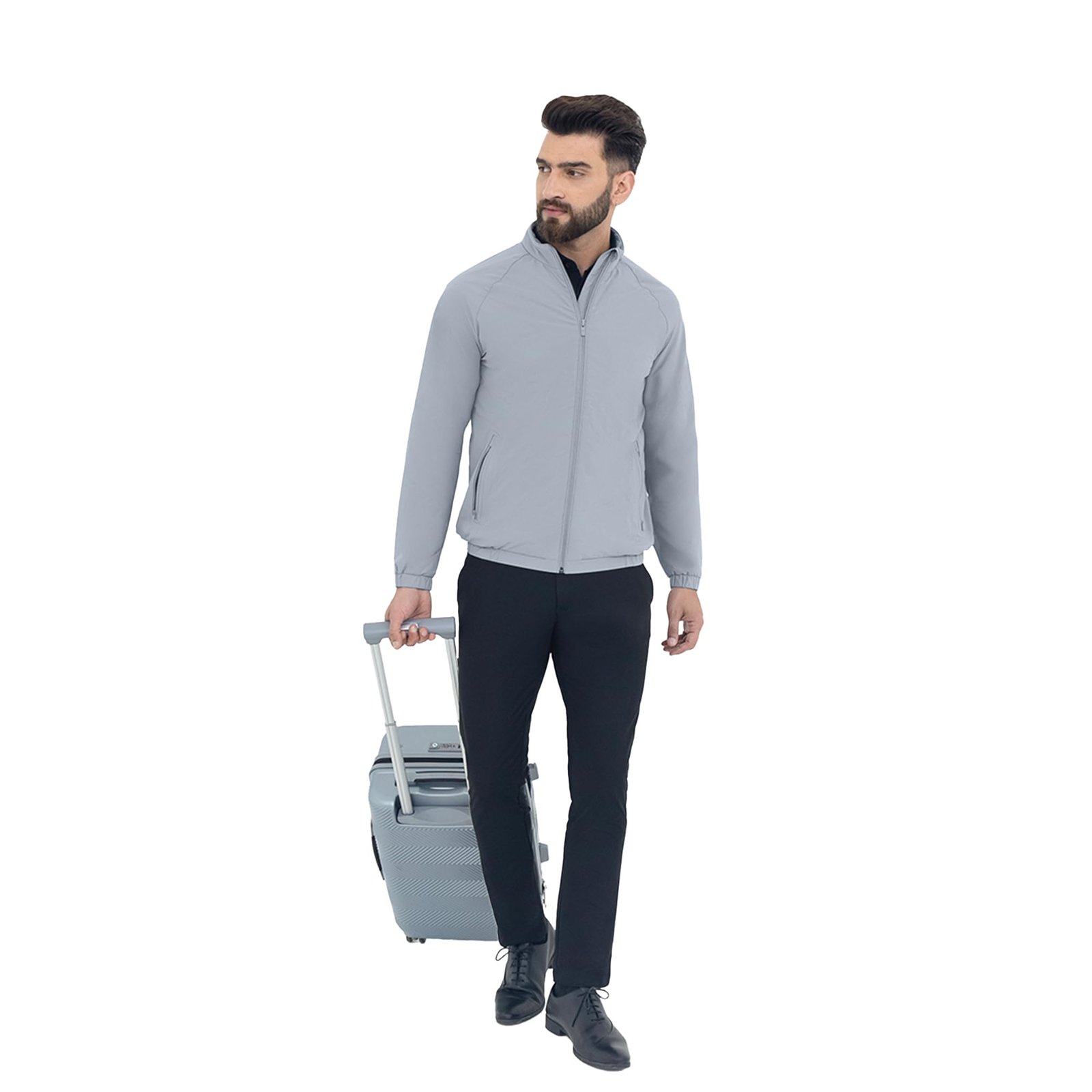 Harfun Graphite Grey Workday Jacket with Raglan Sleeves (IN, Alpha, L)