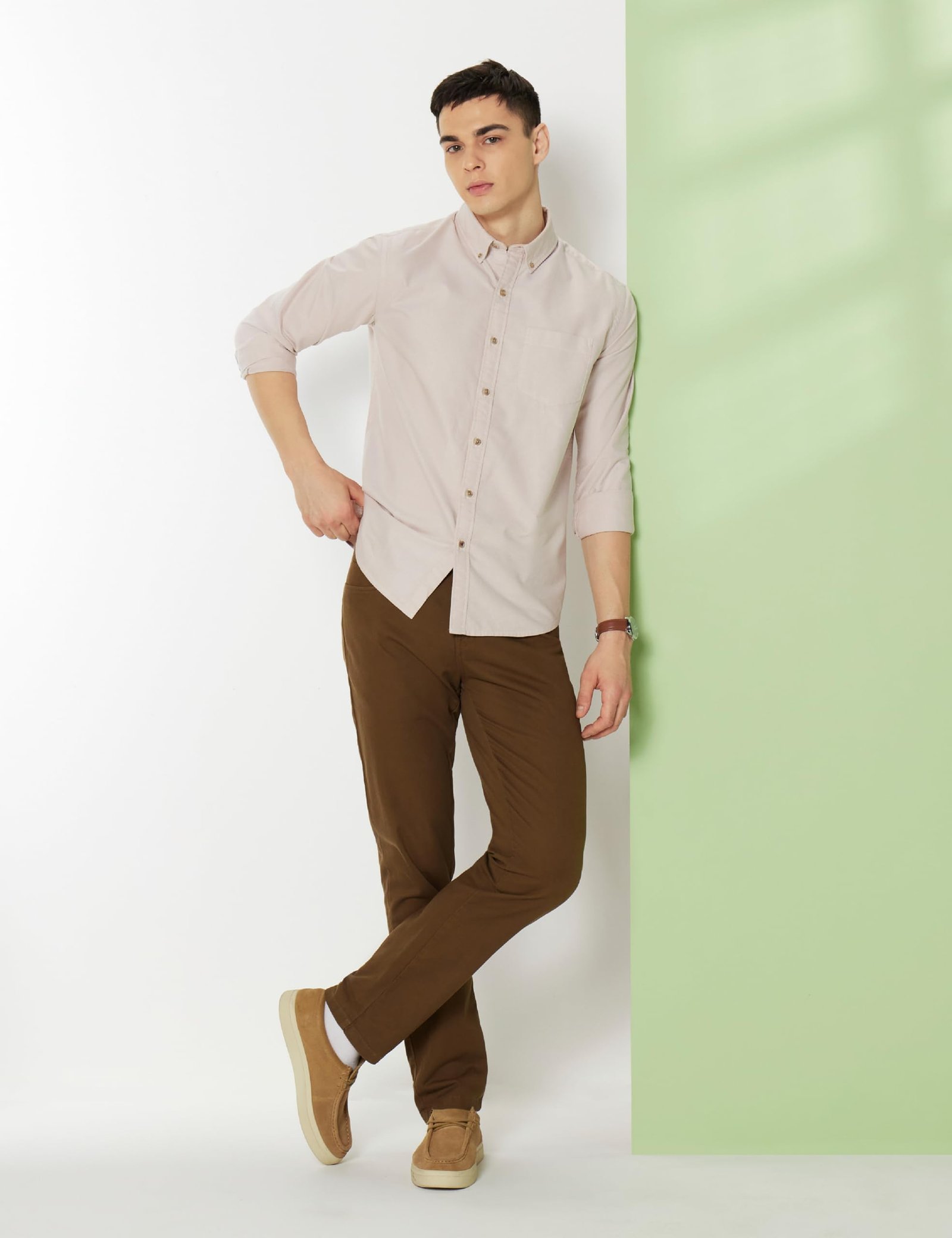 Symbol Premium Men's Stylish Solid All Day Fresh Buttondown Casual Shirt - Regular Fit | Plain | Full Sleeve | Cotton Semi Formal Wear (Available in Plus Size & Combo Pack)