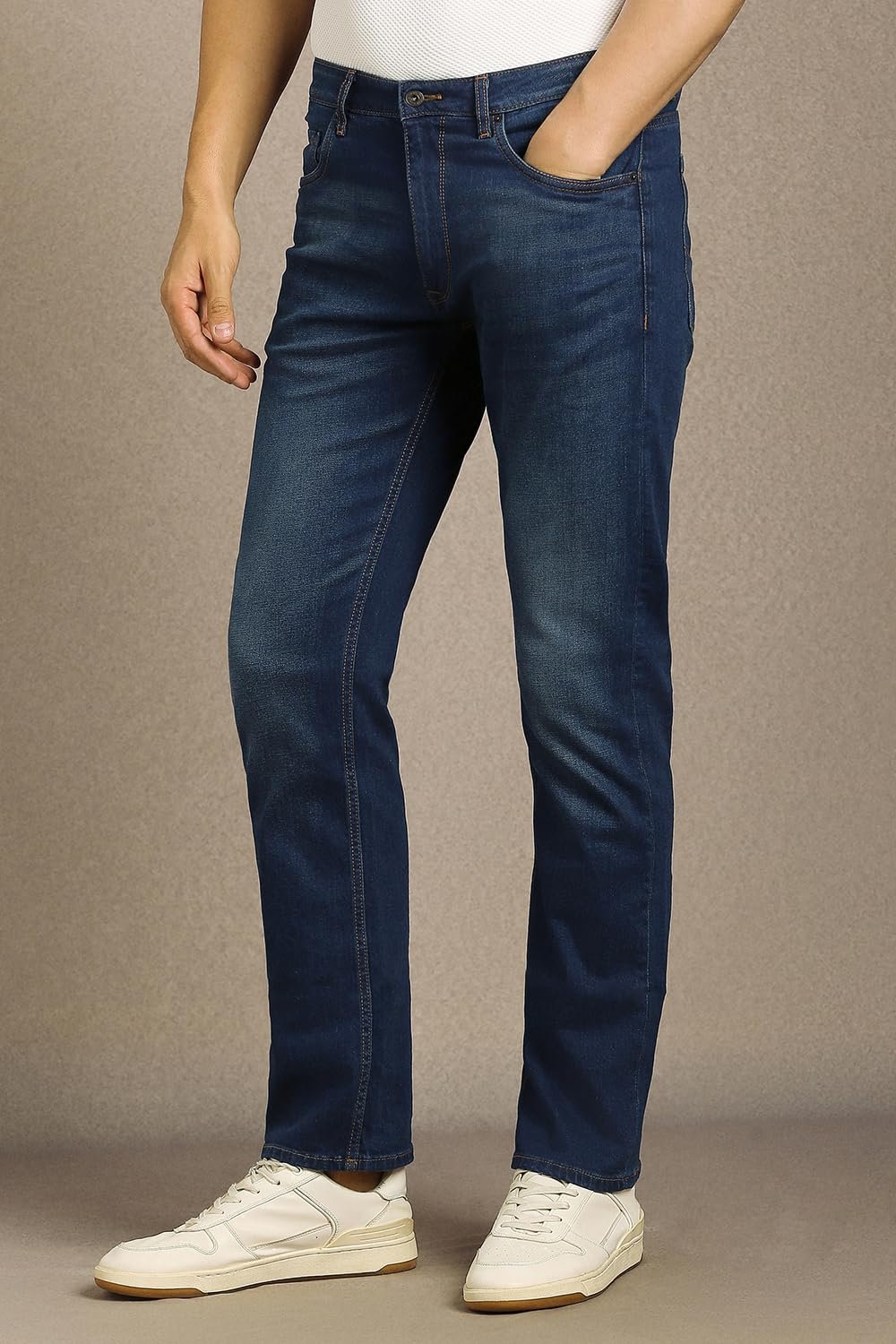 Louis Philippe Men Blue Mid Slim Fit Jeans