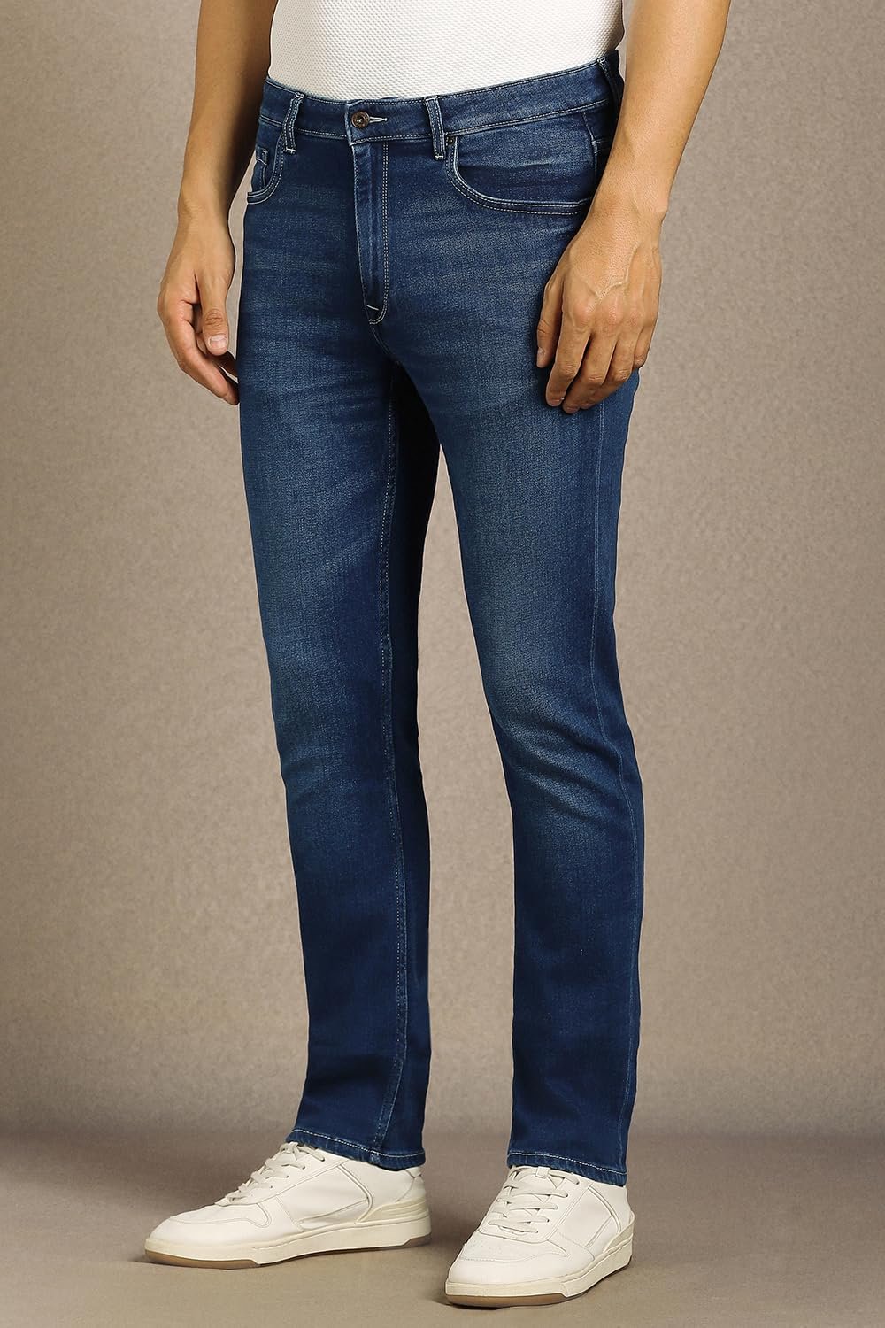 Louis Philippe Men Blue Mid Slim Fit Jeans