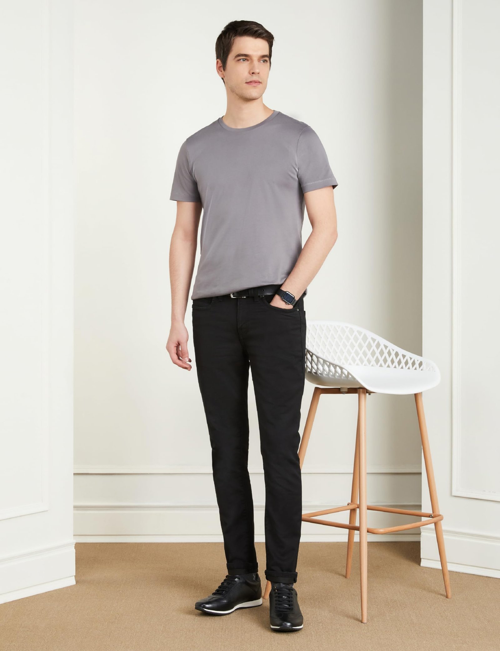 Symbol Premium Men's Slim Fit Stretchable Jeans | Casual Denim | Cotton Stretch | Fashion Shades of Black & Blue (Available in Plus Size) (Black_32) | Rise Style: Mid Rise