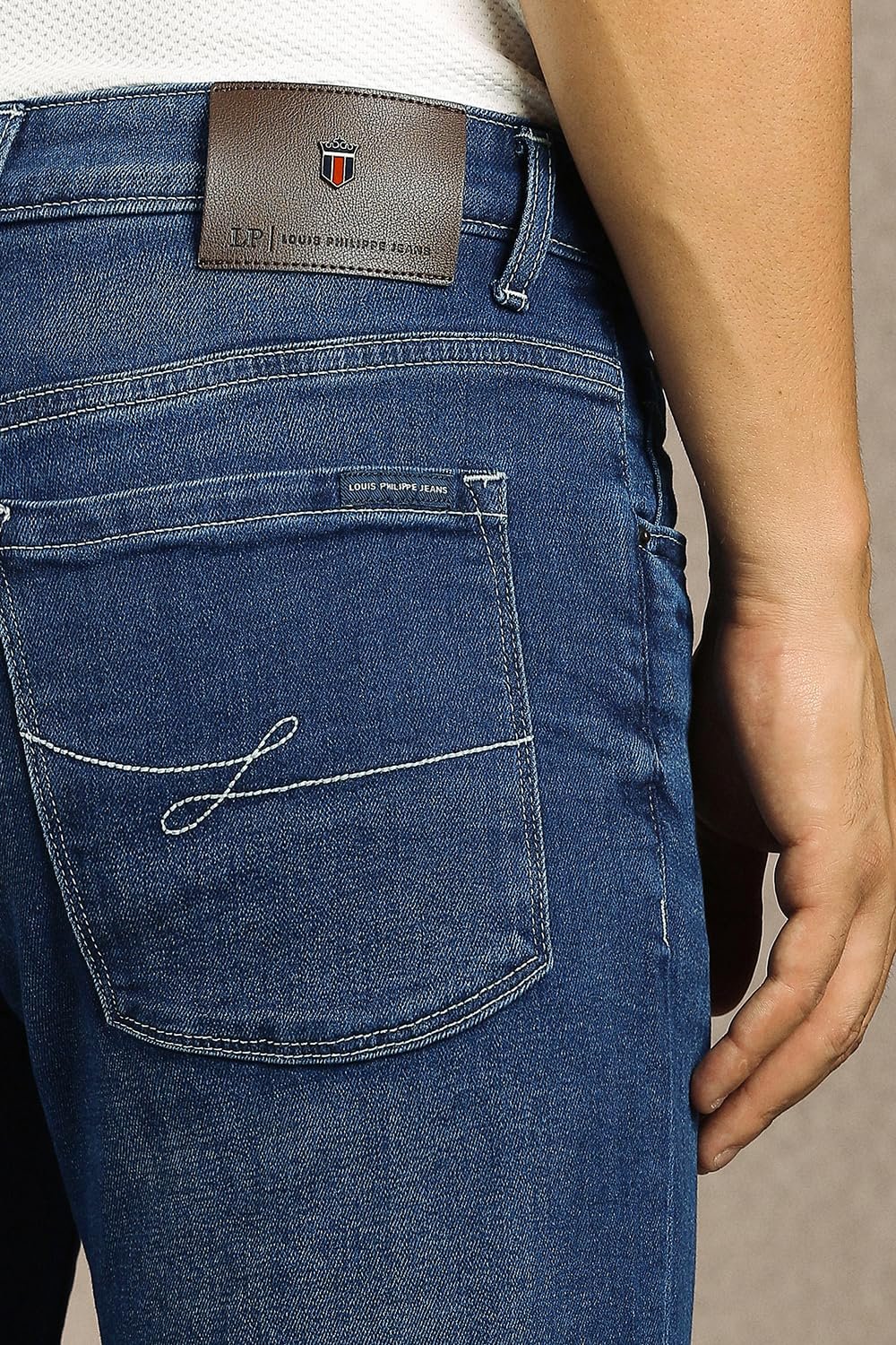 Louis Philippe Men Blue Mid Slim Fit Jeans