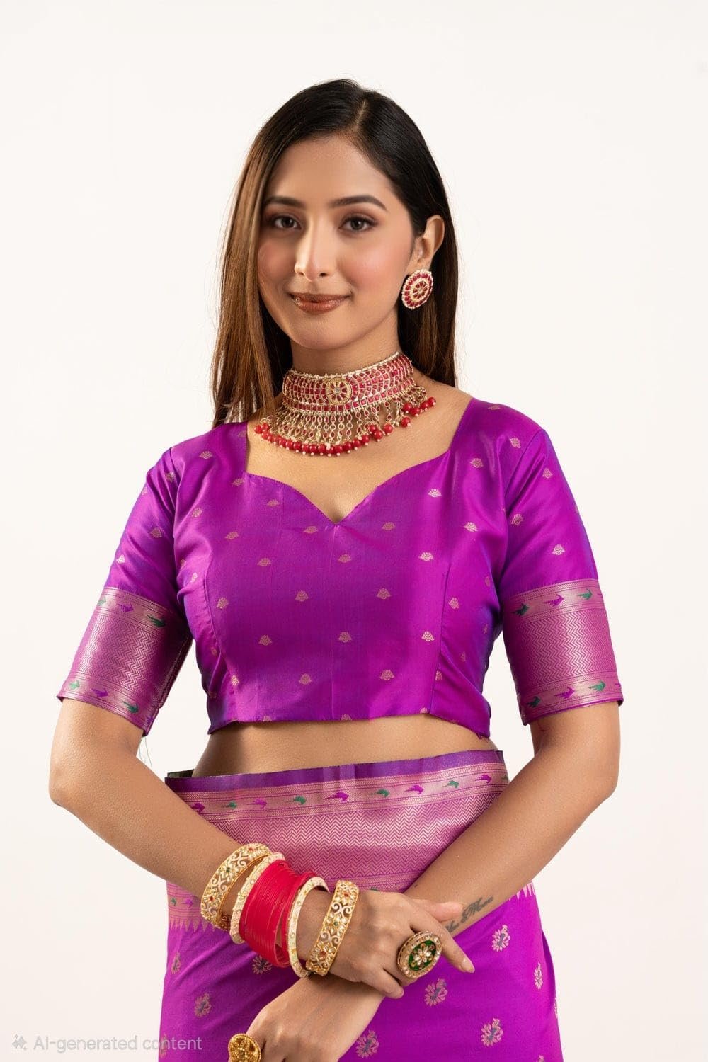 Women's Soft Royal Rajwadi Kanjivaram Kanchipuram Banarasi Paithani Silk Saree With Blouse Piece For Wedding (color-1.3)