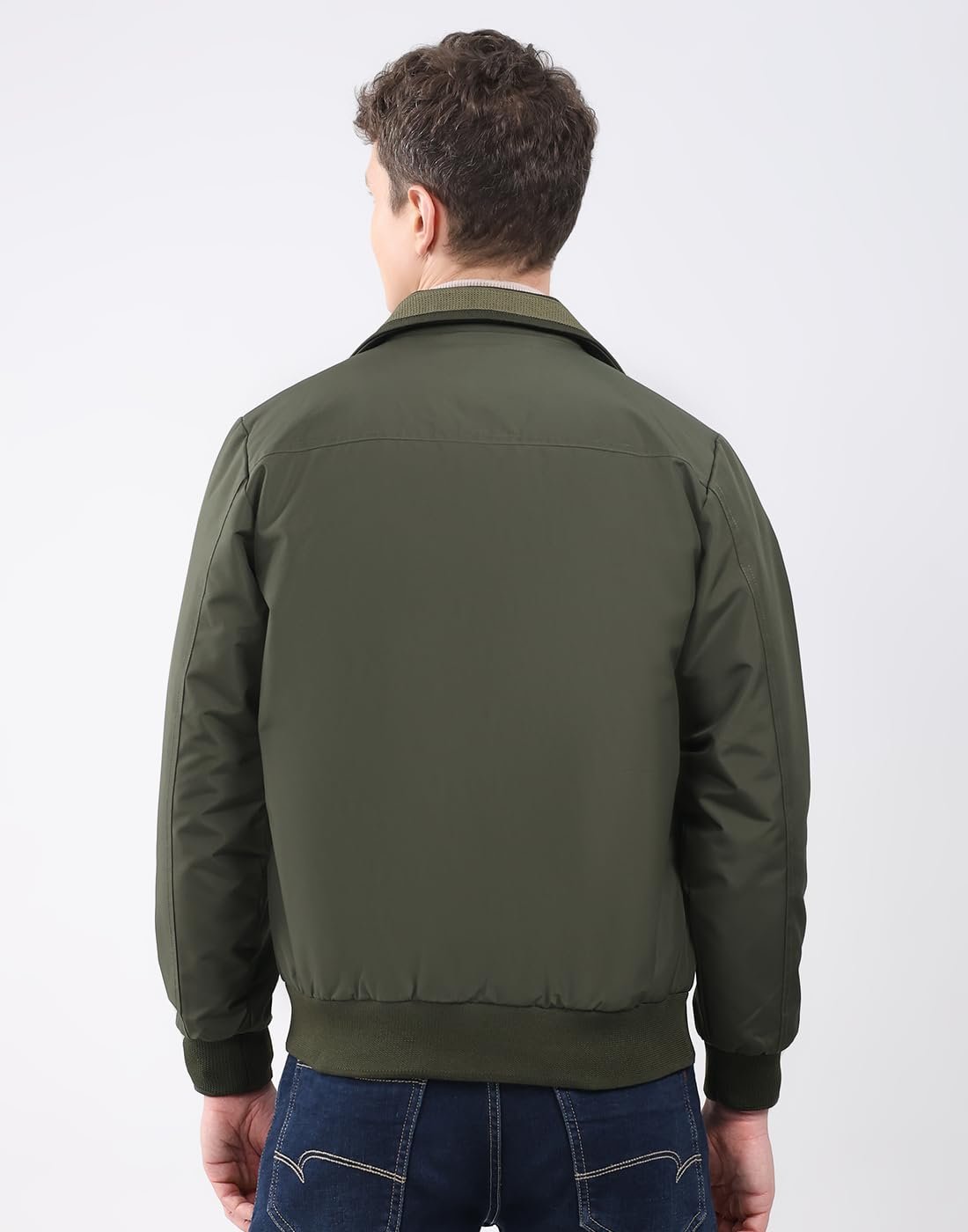 Men’s Regular Fit Solid Collared Neck Full Sleeve Winter Jacket | Soft Warm Fabric | Stylish Classic Winter Outerwear | Stylish Men’s Winter Jacket Olive L (Pack 1)