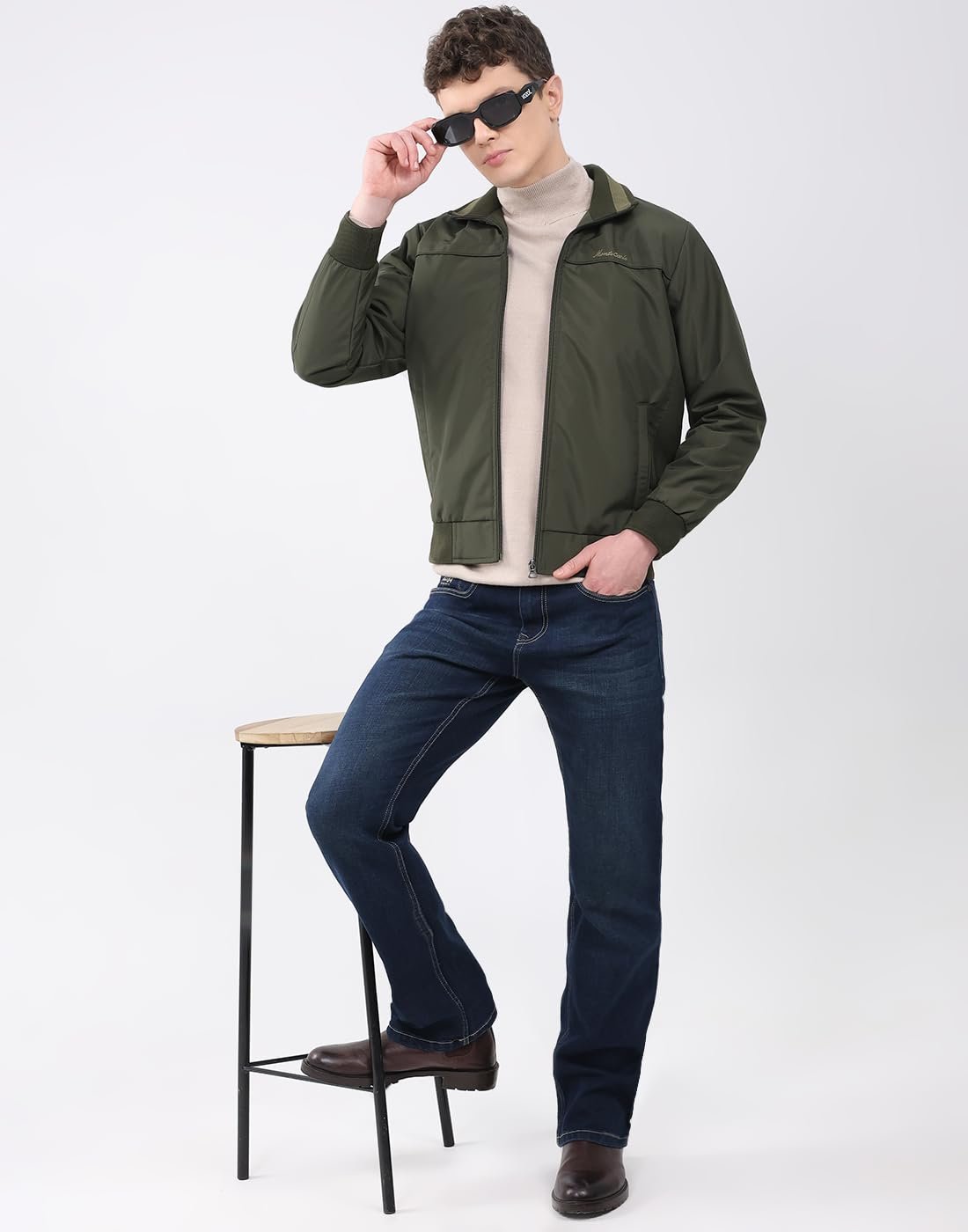 Men’s Regular Fit Solid Collared Neck Full Sleeve Winter Jacket | Soft Warm Fabric | Stylish Classic Winter Outerwear | Stylish Men’s Winter Jacket Olive L (Pack 1)