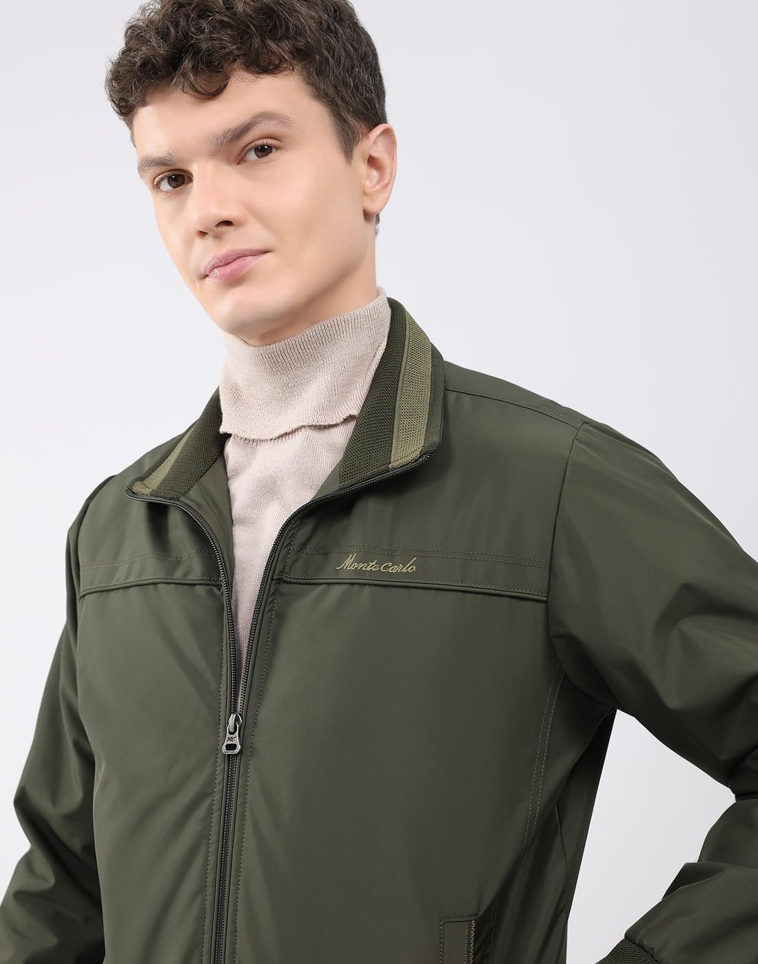 Men’s Regular Fit Solid Collared Neck Full Sleeve Winter Jacket | Soft Warm Fabric | Stylish Classic Winter Outerwear | Stylish Men’s Winter Jacket Olive L (Pack 1)