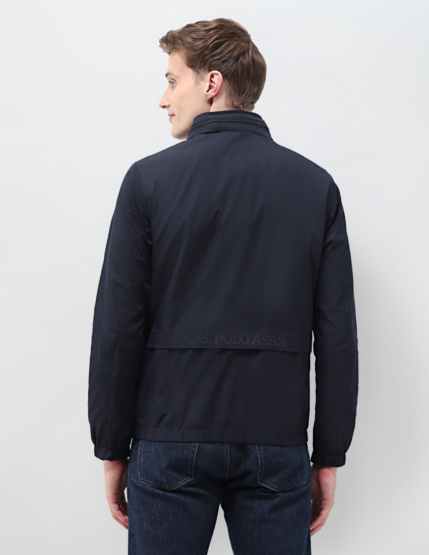 Mens Transitional Jacket With Conceled Hood Full Sleeve Jackets (USJCKS028_NAVY)