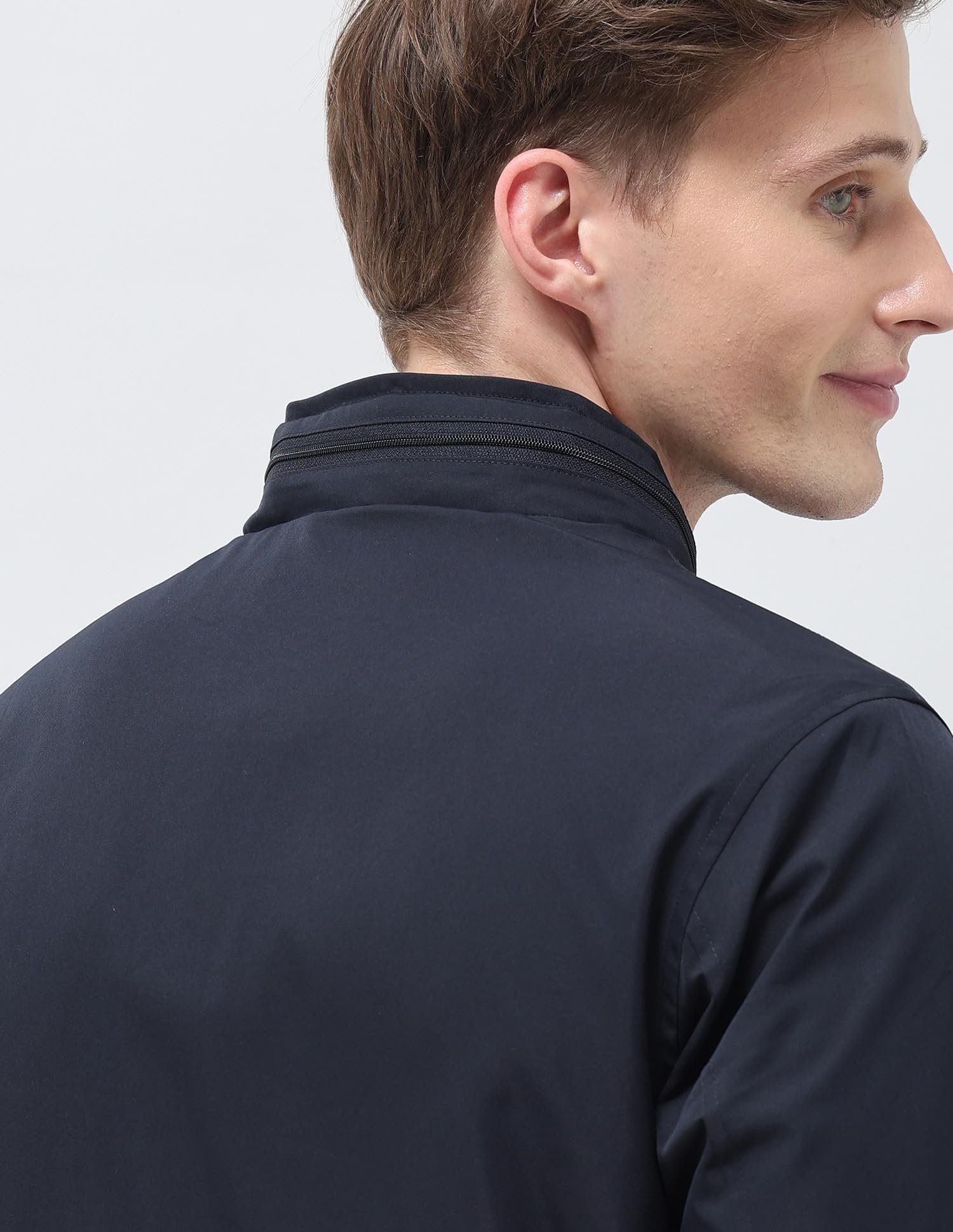 Mens Transitional Jacket With Conceled Hood Full Sleeve Jackets (USJCKS028_NAVY)
