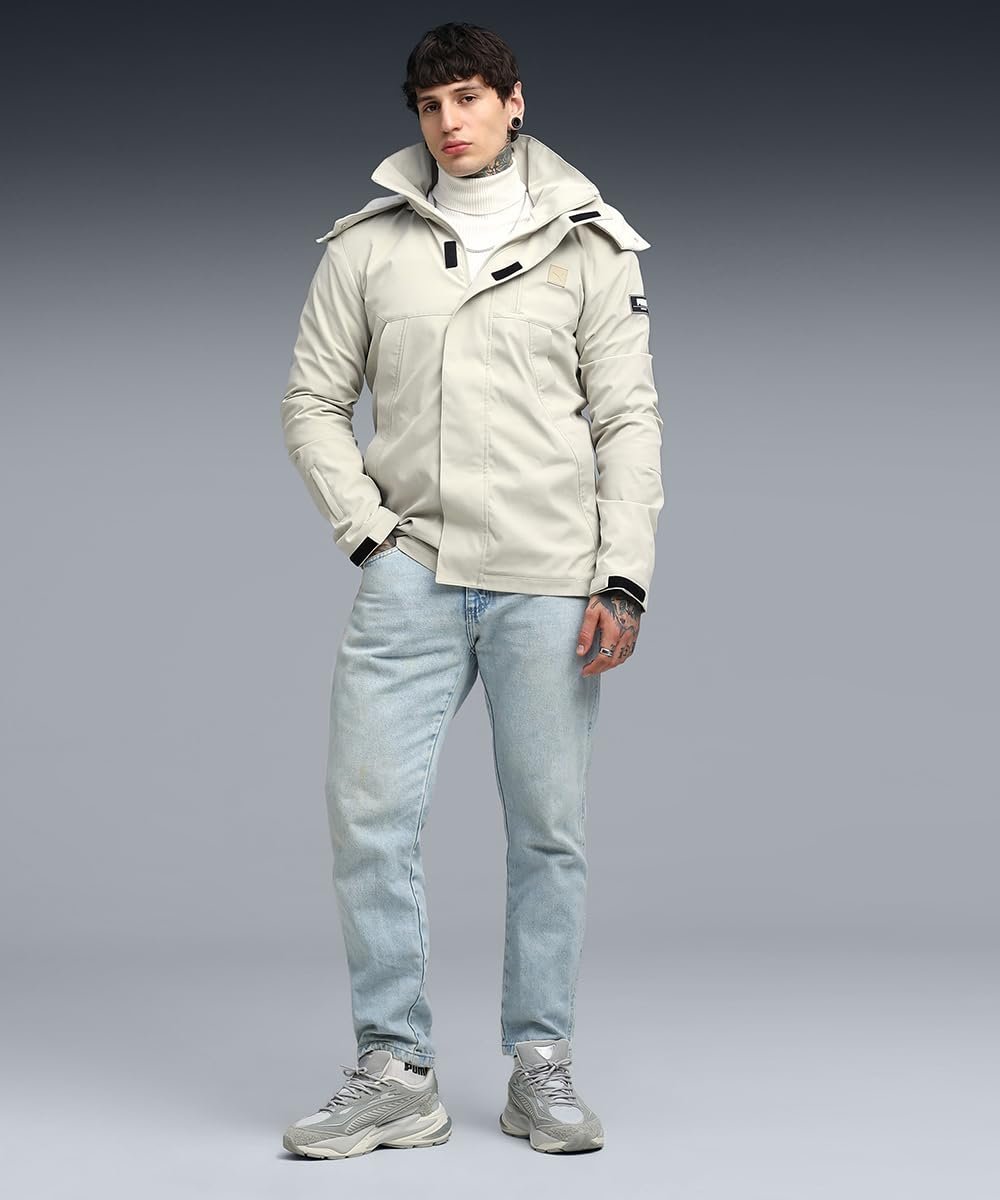 Wardrobe Essentials Men's Insulated Hooded Jacket | Desert Dust | S