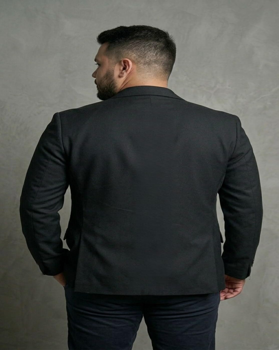 Men's Black Blazer, Slim Fit Single-Breasted Suit Jacket, Formal Business Wear