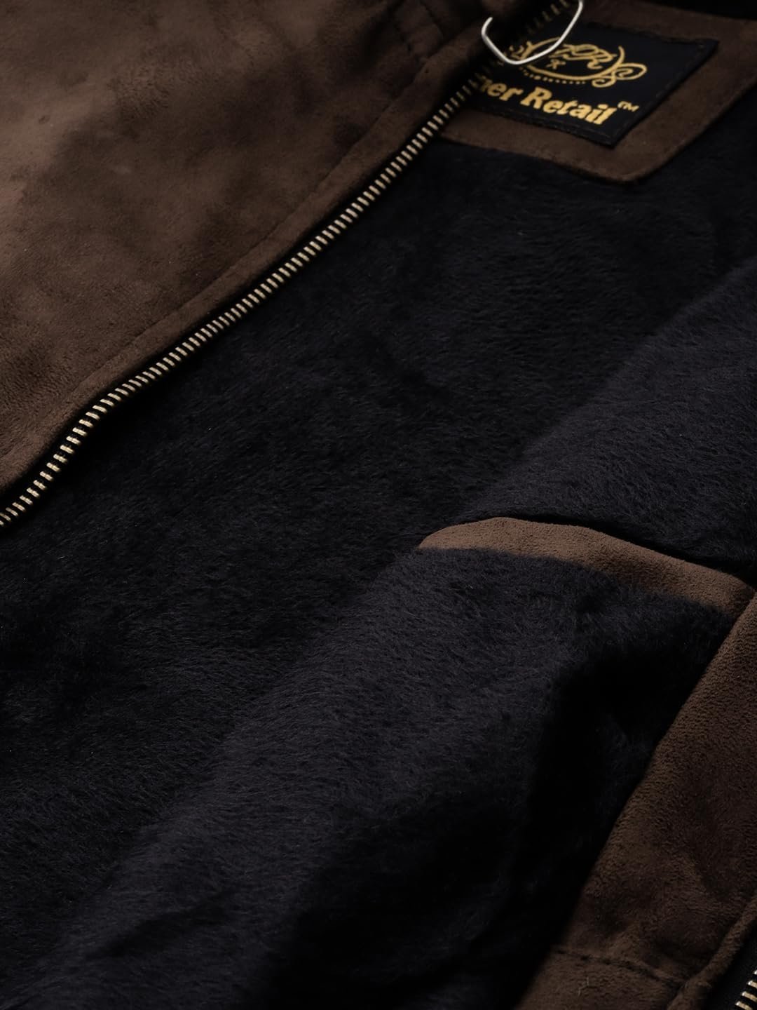 Coffee-Colored Suede Standard Length Jacket For Men's (Me) Bronze Coffee Medium