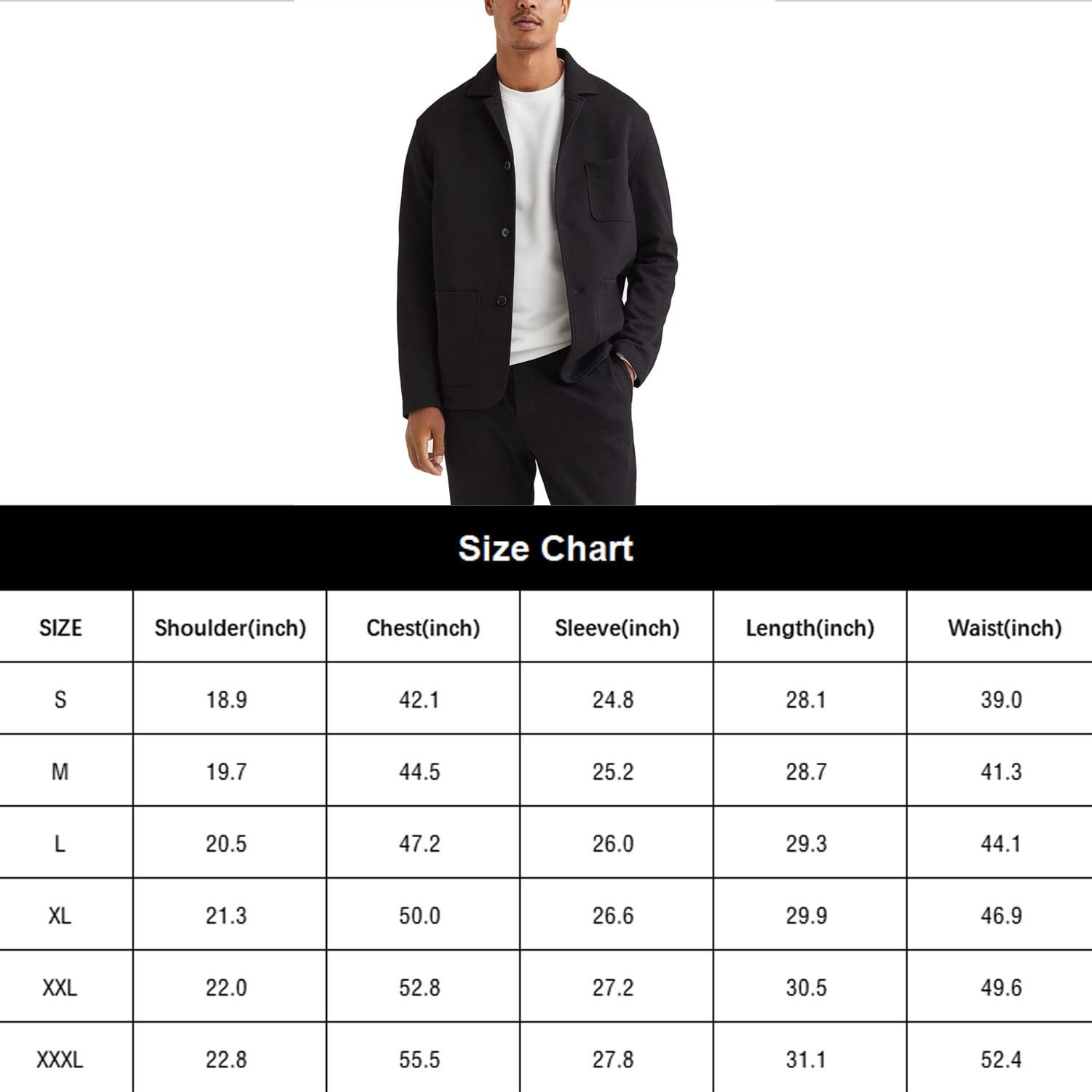Men's Casual Sport Coat Jacket Regular Fit Lightweight Suit Jacket for Men, Black, 3X-Large