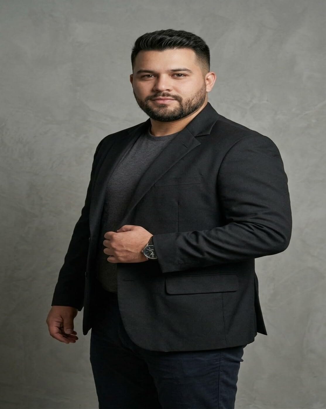 Men's Black Blazer, Slim Fit Single-Breasted Suit Jacket, Formal Business Wear