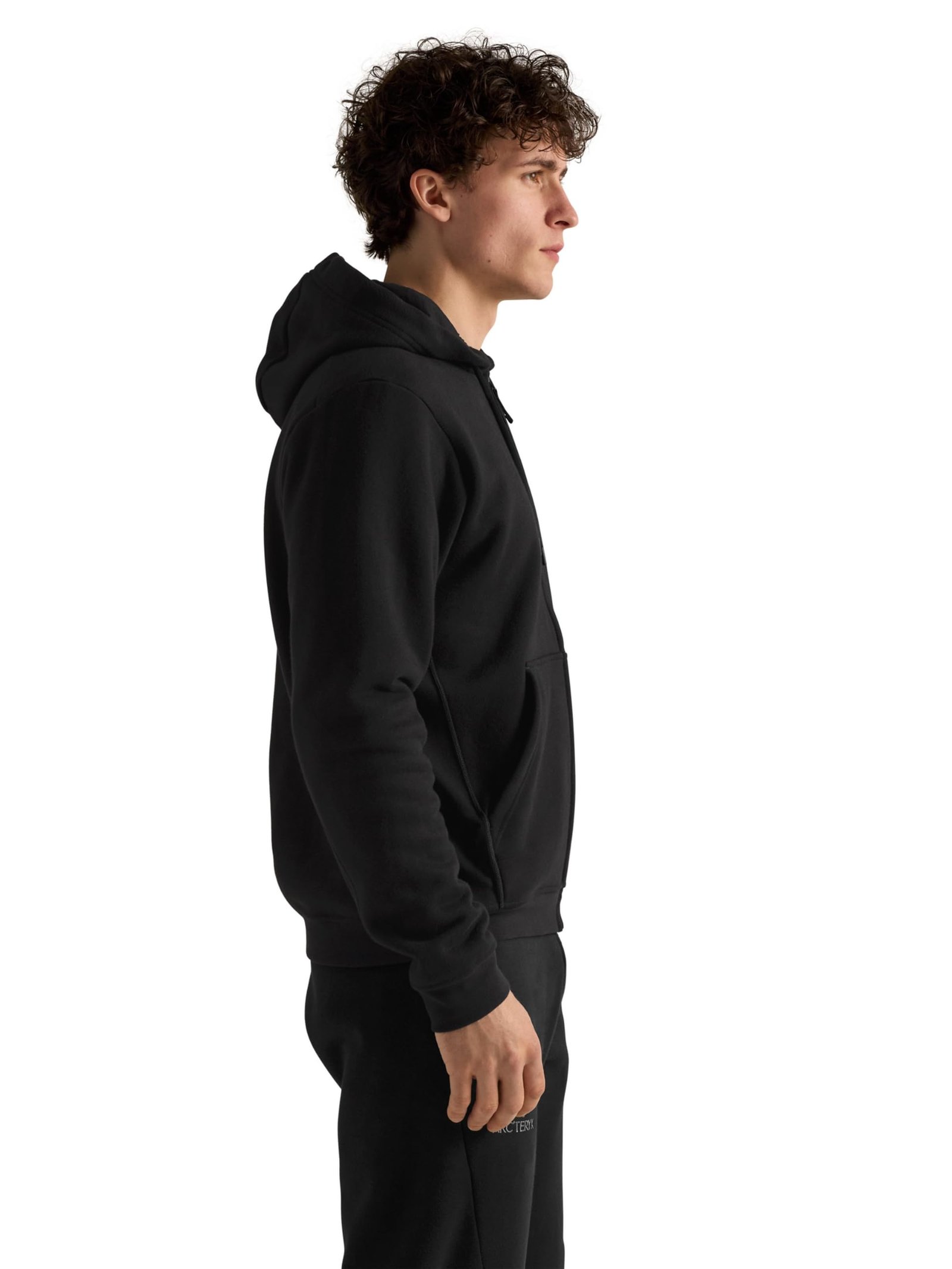Emblem Fleece Full Zip Hoody Men's - Made To Climb Worn Everywhere - Black, Medium