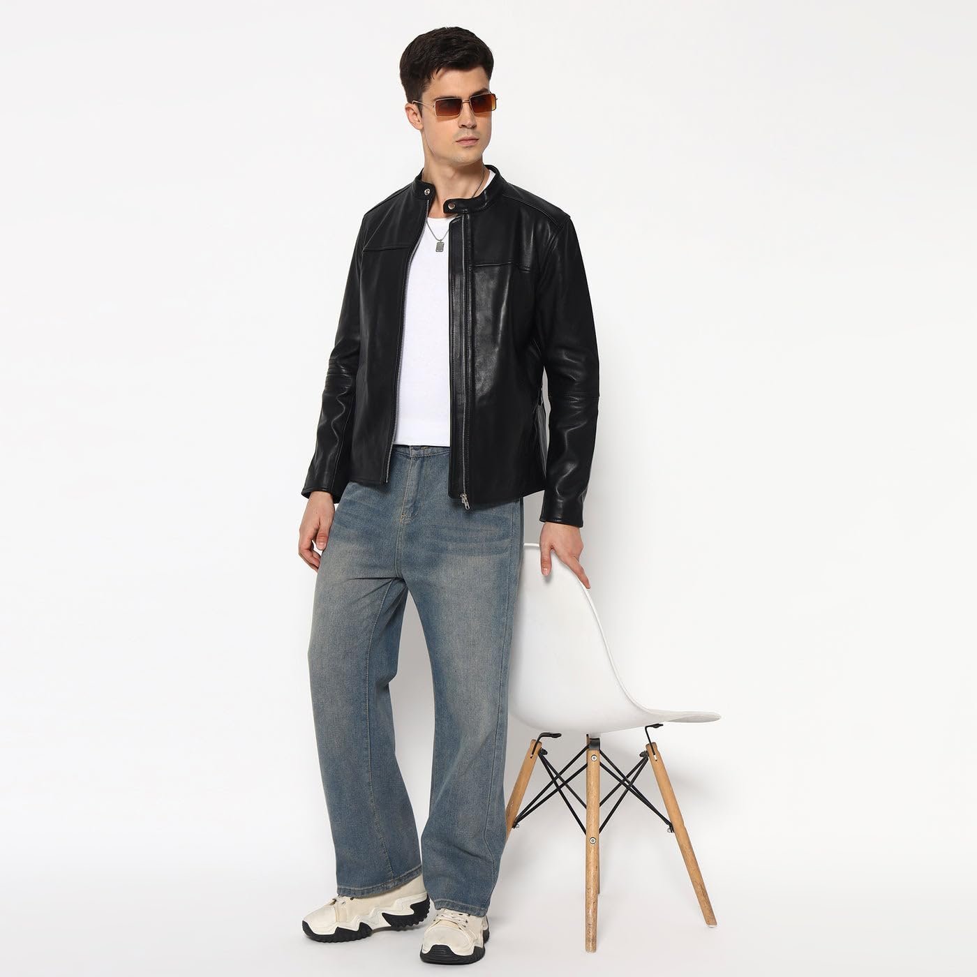 Men’s Timeless Plain Black Leather Jacket for Men | Full Sleeve | Latest Stylish Jacket | Winter Wear Bomber Jacket for Everyday Wear
