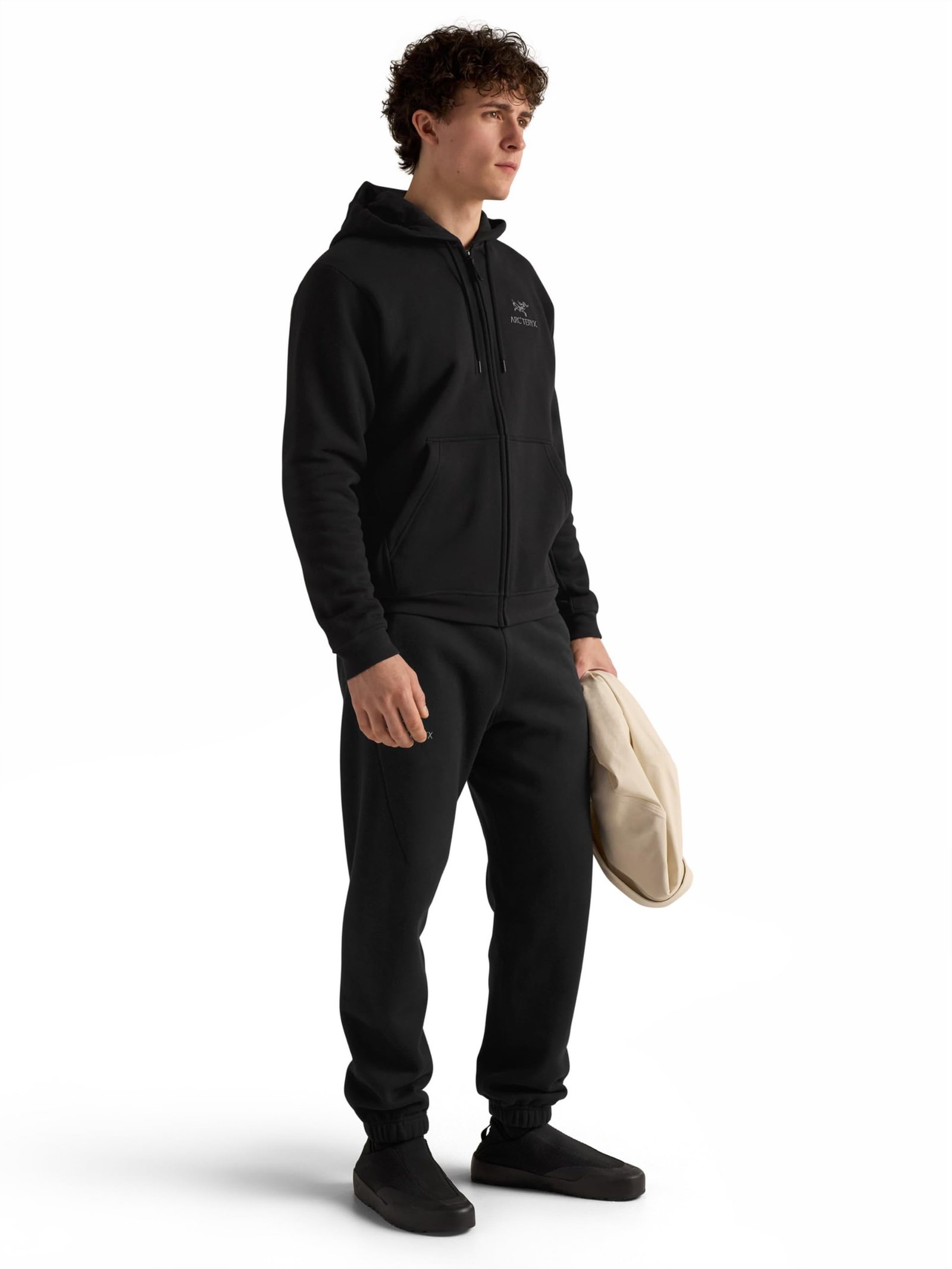 Emblem Fleece Full Zip Hoody Men's - Made To Climb Worn Everywhere - Black, Medium