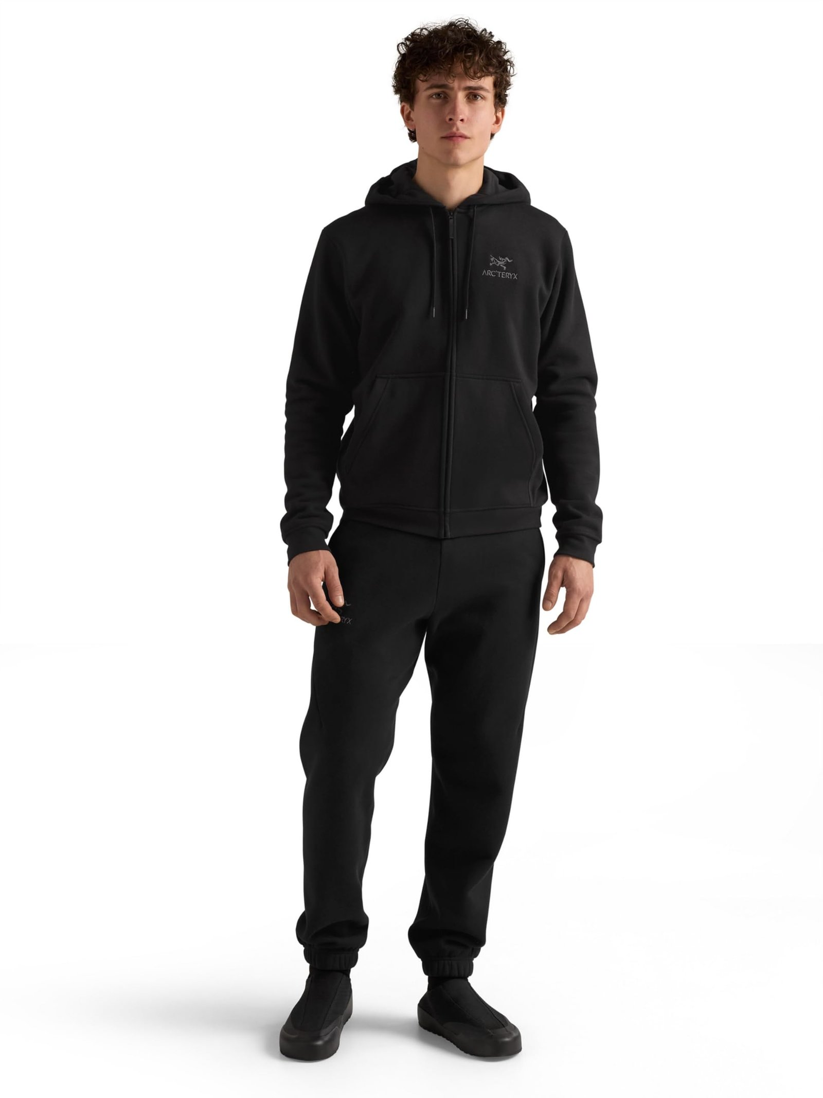 Emblem Fleece Full Zip Hoody Men's - Made To Climb Worn Everywhere - Black, Medium