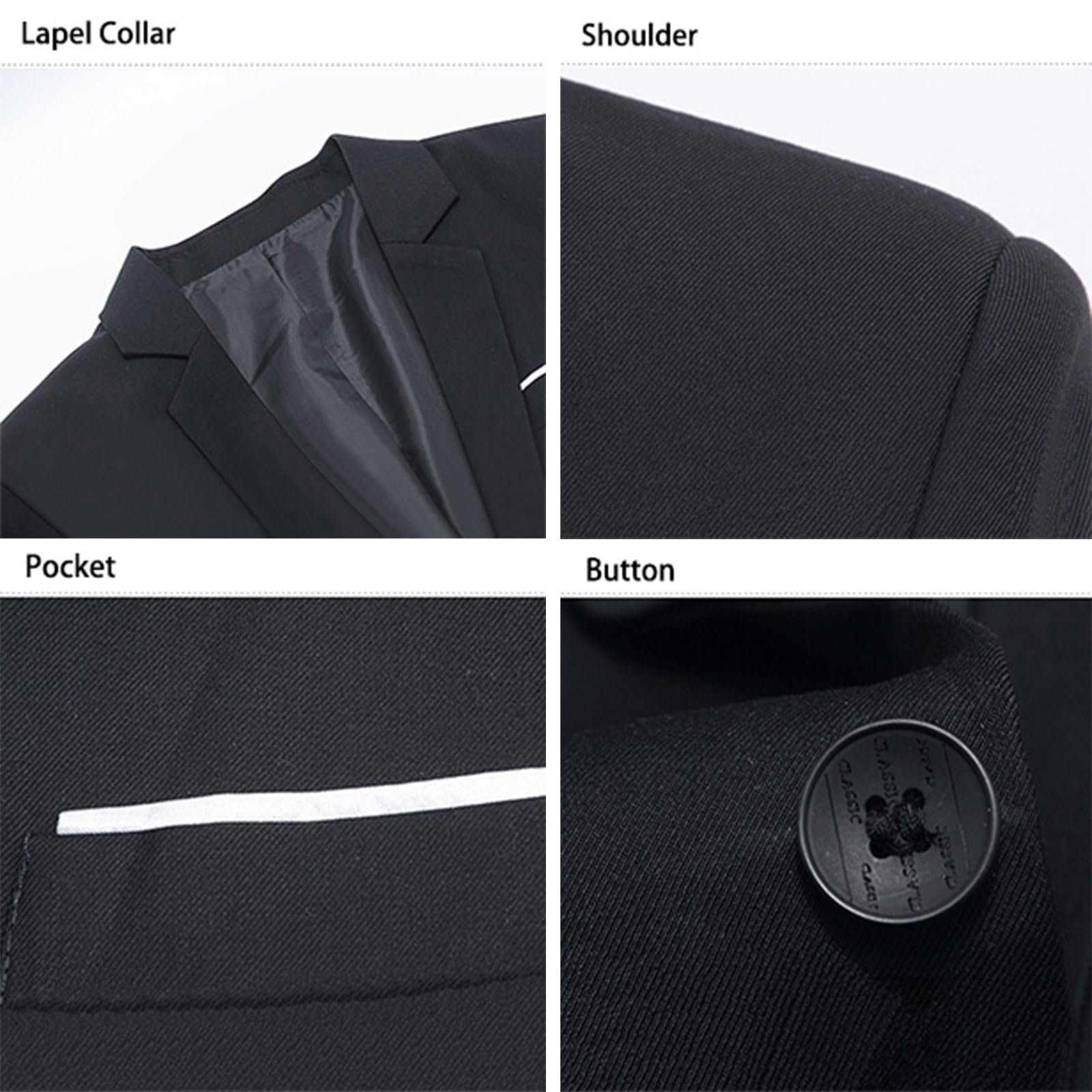 Men's Blazers Slim Fit Sport Coat One Button Lightweight Mens Suit Jacket, Black, Small