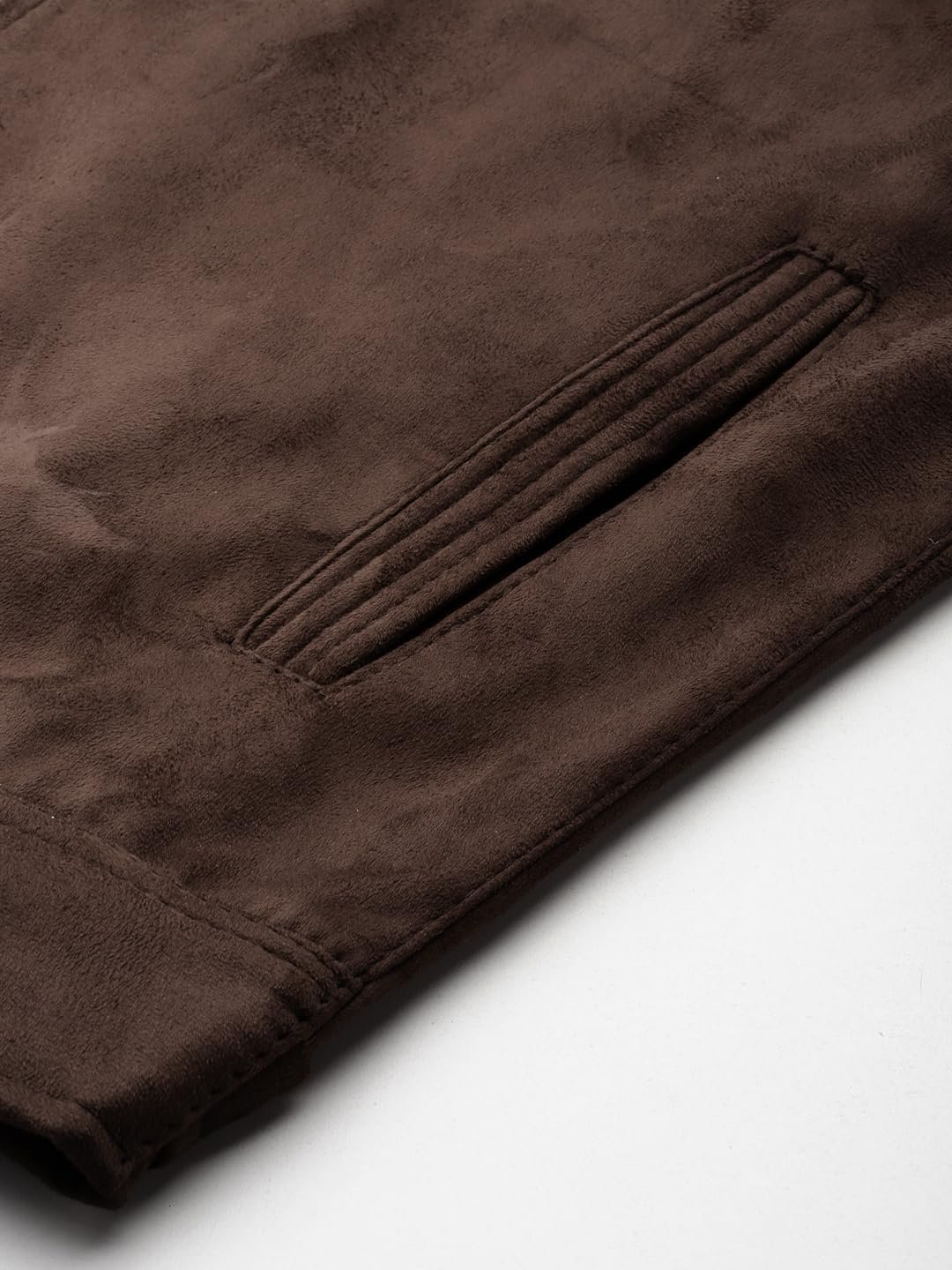 Coffee-Colored Suede Standard Length Jacket For Men's (Me) Bronze Coffee Medium