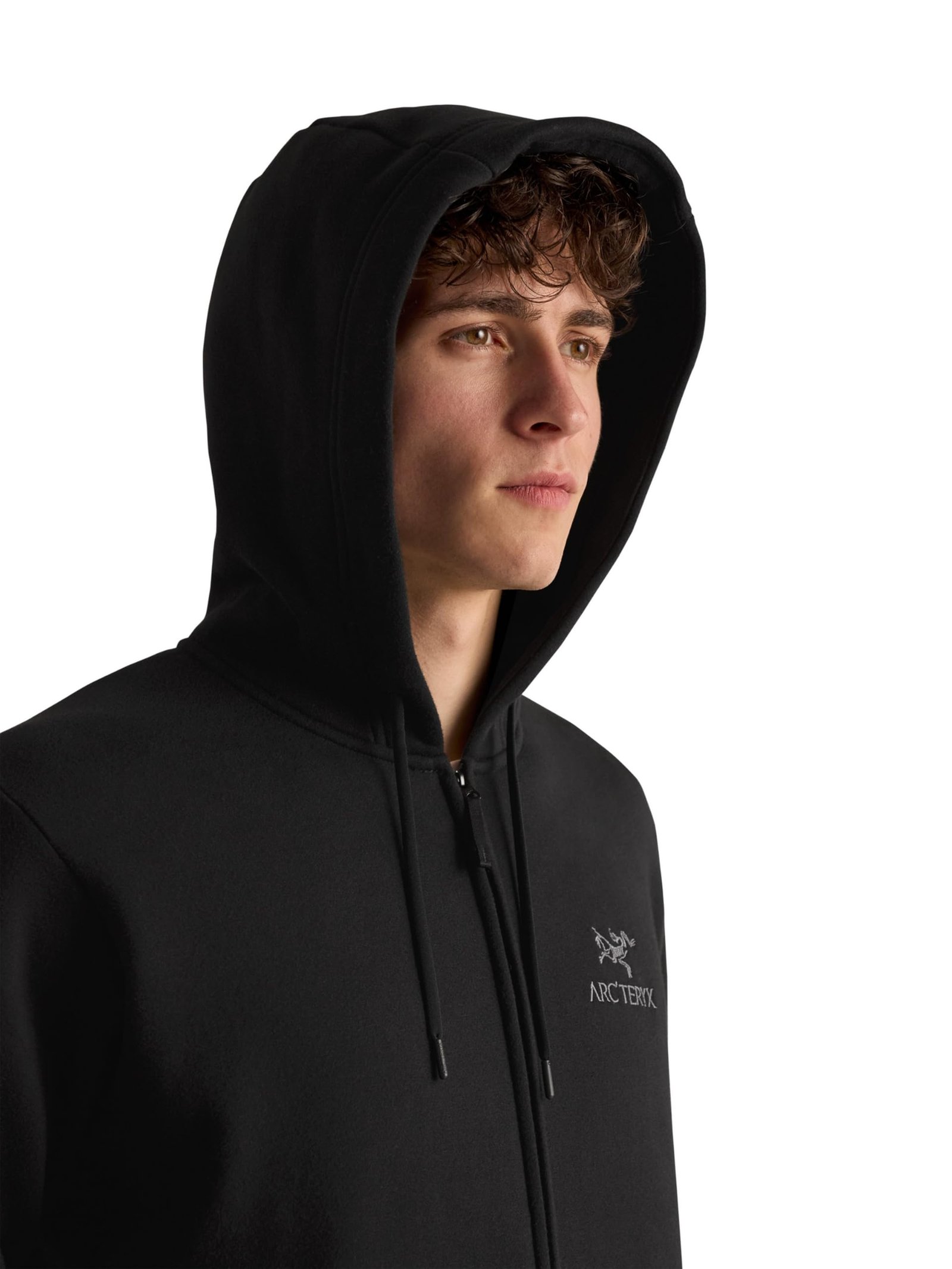Emblem Fleece Full Zip Hoody Men's - Made To Climb Worn Everywhere - Black, Medium