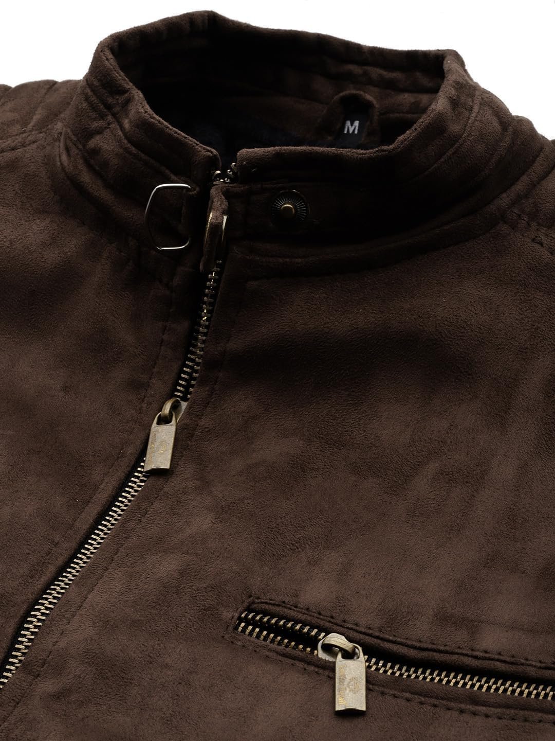 Coffee-Colored Suede Standard Length Jacket For Men's (Me) Bronze Coffee Medium