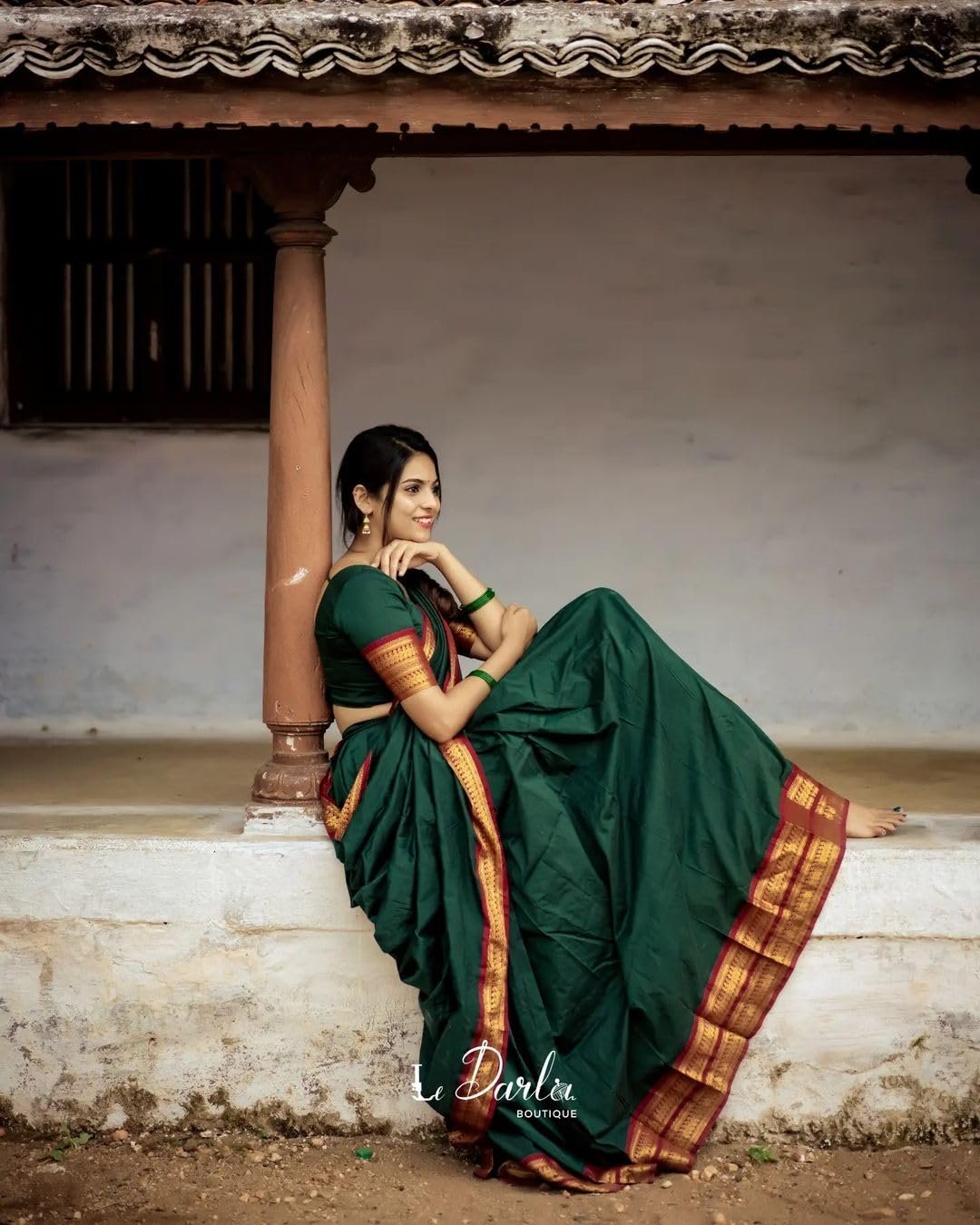 Women's Banarasi and Kanjivaram Silk Traditional Lehenga Saree, Unstitched Lehenga Choli, Half Saree (GREEN)