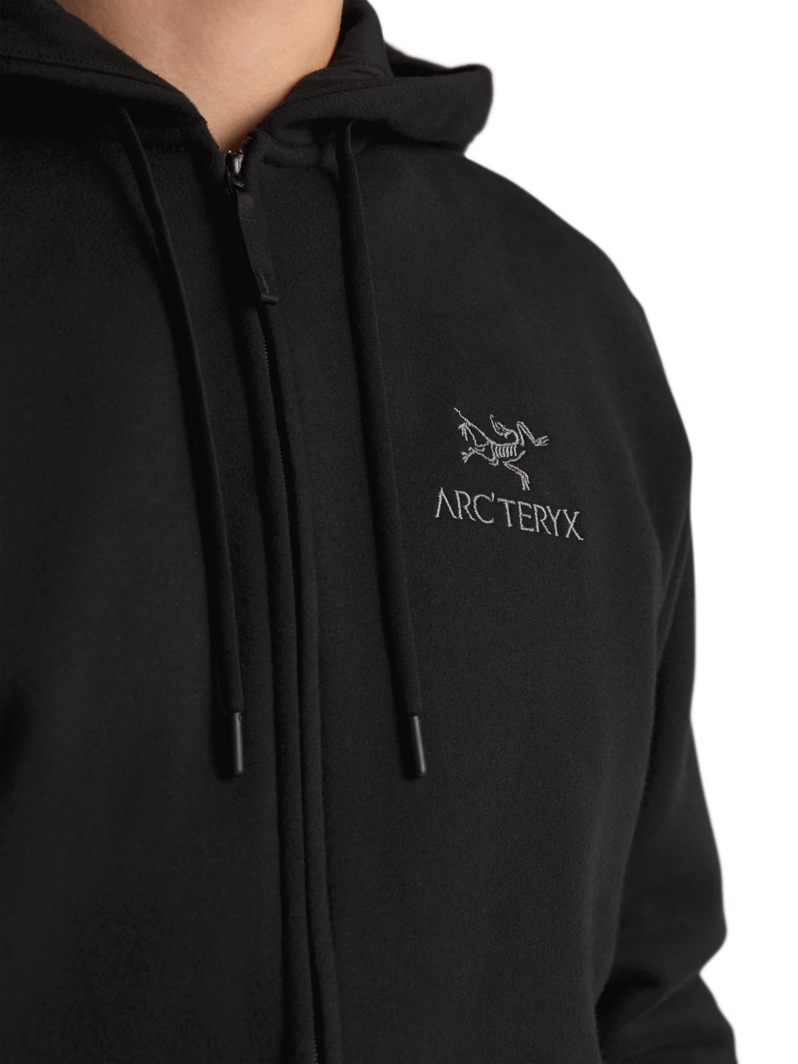 Emblem Fleece Full Zip Hoody Men's - Made To Climb Worn Everywhere - Black, Medium