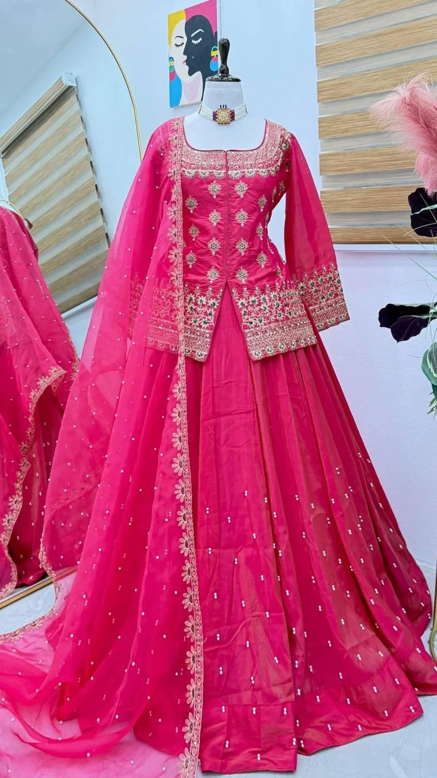 Women's silk ready to wear lehnga choli set