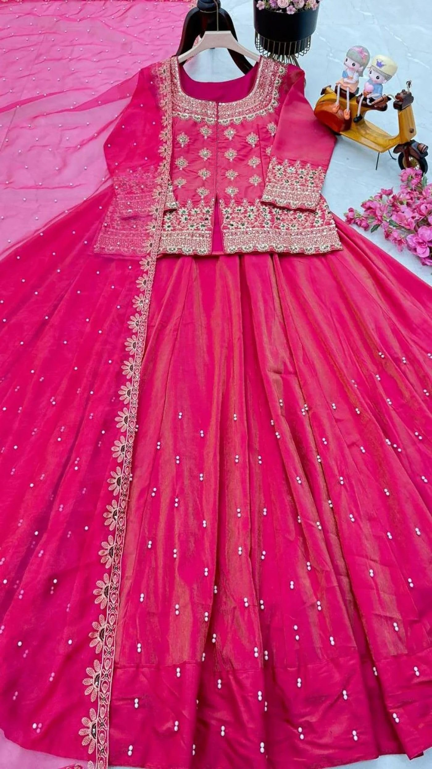 Women's silk ready to wear lehnga choli set